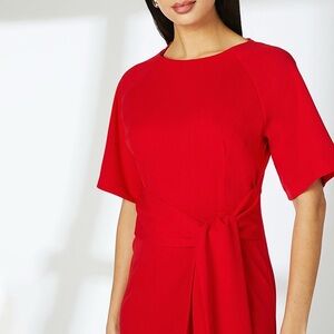 Red short sleeve mini Dress with tie size L